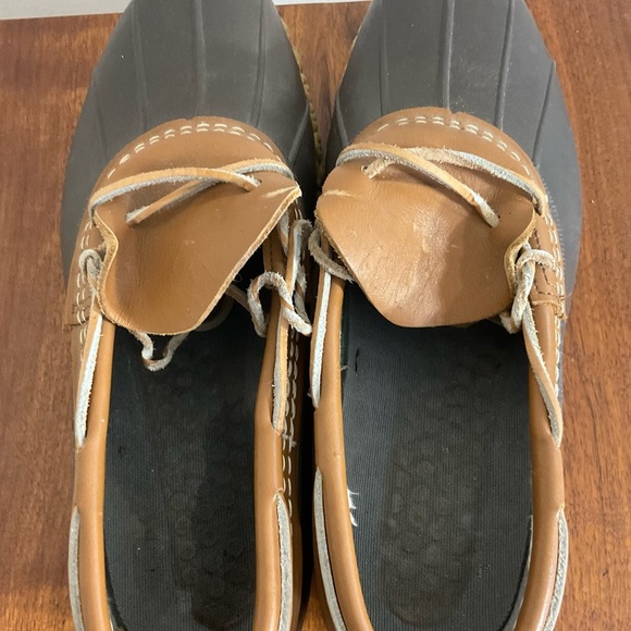 LL Bean Bean Boots men’s Brown Leather Low Top Duck Boots Size 8W - Picture 5 of 7